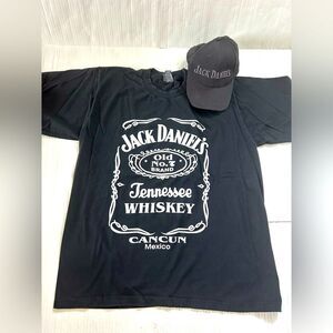 Jack Daniels Cancun Mexico Black T-Shirt and Hat Lot